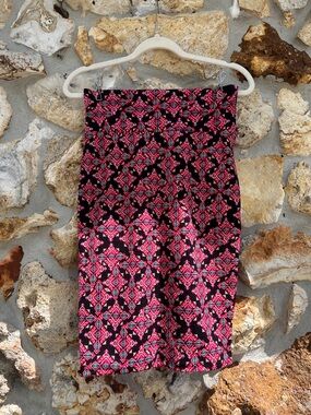 pencil skirt aztec tribal vibrant XS ( size 2-4 )